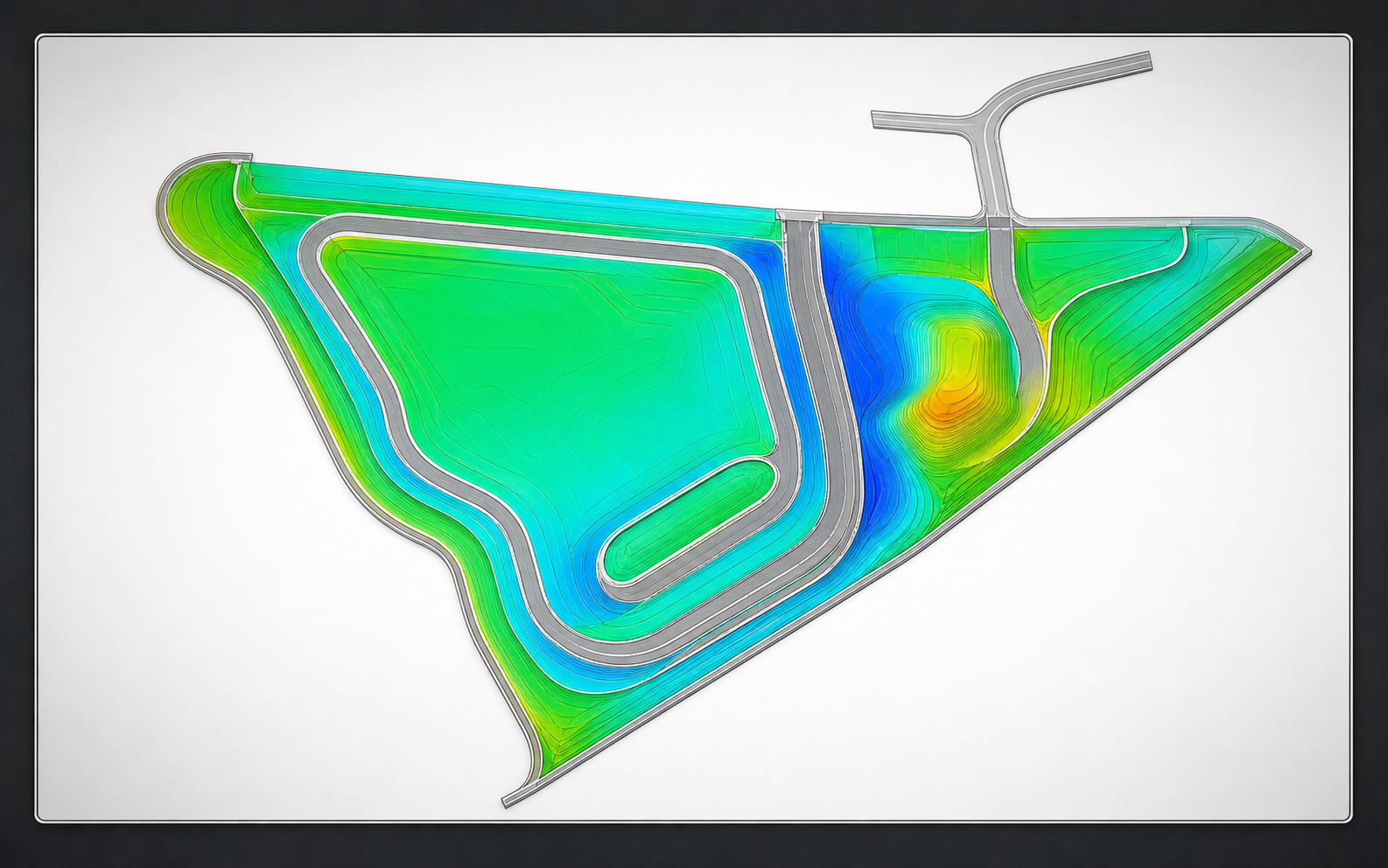 Anonymised civil earthworks model prepared in Civil 3D